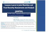 Joint Nutrition and Food Security … the Joint assessments and analysis? Linkage of food ... Core Indicators for Joint nutrition and food security s ... Has not slept under mosquito