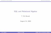 SQL and Relational Algebra - Virginia Techcourses.cs.vt.edu/~cs4604/Fall09/lectures/lecture-03-intro-sql...RDBMS. I SQL is declarative: ... Basics of Relational Algebra ... SQL and