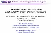 DOD End User Perspective and DARPA Palm Power … End User Perspective and DARPA Palm Power Program DOE Fuel Cell Portable Power Workshop January 15-17, 2002 Phoenix, Arizona Dr. Robert