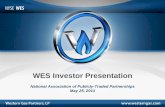 WES Investor Presentation - media.corporate-ir.netmedia.corporate-ir.net/media_files/irol/21/216318/2011NAPTPl.pdf · WES Investor Presentation. 2. ... Recomplete/Refrac 500+ Zones.