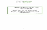CERTIFICATION PRACTICE STATEMENT SUPPORT OF OPENTRUST ... · - 1 - certification practice statement support of opentrust electronic certification services date:13/11/2014