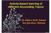 Activity-based learning of different Accounting Topics · Activity-based learning of different Accounting Topics St. Clare’s Girls’ School Siu yee-chun, Theresa