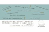 LEARNING FROM OUR EXPERIENCE: IMPLEMENTING …schd.ws/hosted_files/aalheconference2016/b6/AAHLEPresentationJune... · learning from our experience: implementing institutional assessment