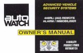 Full page fax print - Car Alarms & Immobiliser Installers ... Owners Manual.pdf · A "door opened" while arming warning tone can be programmed by your Autowatch dealer. DISARMING