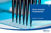 Orion Investor Presentationorion.fi/.../presentations/2016/orion-investor-presentation-2016q2.pdf · Orion Investor Presentation Updated on 19 July 2016 . This presentation contains