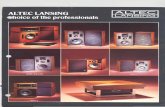 ALTEC LANSING ohoice of the professionals LANSING' … · ALTEC LANSING ohoice of the professionals LANSING' MODEL 6 MODEL 4 LF1/LF2 MODEL 19 MODEL 1010 & 1012 MODEL 14 MODEL8 SANTANA