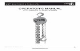 OPERATOR’S MANUAL - SureWerx · OPERATOR’S MANUAL VCH SERIES CHAIN HOISTS ... A. READ these instructions and ASME B30.16, Safety Standard for Overhead Hoists before installing