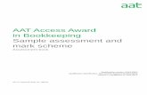 AAT Access Award in Bookkeeping Sample assessment and mark ... · AAT Access Award in Bookkeeping Sample assessment and mark scheme Assessment book. Qualification number: 603/1308/0