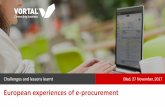 European experiences of e-procurement .• Buy Side Market Intelligence • Benchmarking ... procurement