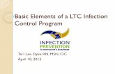 Basic Elements of a LTC Infection Control Program · Infection Control Precautions Standard/Isolation Precautions- a two-tiered system Standard Precautions applies to all patients