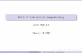Intro to Competitive programming - ut · Intro to Competitive programming Oliver-Matis Lill February 14, 2017 ... 2 Paid accomodation 3 Free breakfast 4 We work on the 33rd oor of