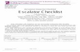 Acceptance Inspection Checklist Escalator Checklist - …€¦ · 30.06.2005 · Acceptance Inspection Checklist Escalator Checklist Code References ASME A17.1, ... Escalators not