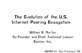 The Evolution of the U.S. Internet Peering Ecosystem · Peering Behavior Motivation: Peer to ... peering benefits ... Peering Large Scale Network Savvy Content Player 2002 Tier 1