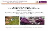 ESCAPE FROM THE CLASSROOM CONFERENCE - …€¦ · ESCAPE FROM THE CLASSROOM CONFERENCE ... • Materials and their properties outdoors ... Nuffield Primary Science In-