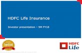 HDFC Life Insurance · This is the sole and exclusive property of HDFC Life. January 19, 2018 HDFC Life Insurance Investor presentation – 9M FY18