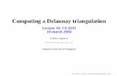 Lecture 10, CS 4235 18 march 2004 - NUS Computingtantc/ioi_training/CG/l10cs4235.pdf · Computing a Delaunay triangulation Lecture 10, CS 4235 18 march 2004 ... next ten slides: ...