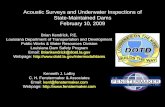Acoustic Surveys and Underwater Inspections of State ... Brian.pdf · Acoustic Surveys and Underwater Inspections of . ... • A follow-up inspection is conducted when ... imaging