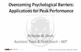 Overcoming Psychological Barriers: Applications for … · Excellence I Community I Education I Leadership I Wellness Overcoming Psychological Barriers: Applications for Peak Performance