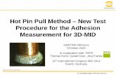 Hot Pin Pull Method New Test Procedure for the Adhesion ... · People | Power | Partnership 2014-09-25 Hot Pin Pull Method –Adhesion Test for 3D-MID Dr. Christian Goth | HARTING
