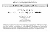 PTA 213 PTA Therapy Clinic - MCCCbehrensb/documents/PTA213Handbook2014.pdf · PTA 213 PTA Therapy Clinic Spring 2014 Holly Beinert, PT, MPT ... Week 6 (2/27/14): CVA Lab Thursday,