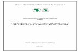 Evaluation of Policy Based Operations in the African ... · african developpement bank group operations evaluation department (opev) evaluation of policy based operations in the african
