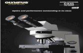 Specifications SYSTEM MICROSCOPE CX41 - Olympusresources.olympus-europa.com/micro/catalogs/C12570450051DE75420… · 1 Advanced optical and system performance with excellent cost-efficiency