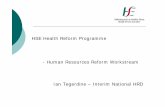 HSE Health Reform Programme - Human Resources … · - Human Resources Reform Workstream Ian Tegerdine – Interim National HRD ... {Phase 3 – ‘Engagement ... {Consider the findings