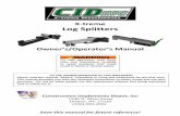 X-treme Log Splitters - .Save this manual for future reference! X-treme Log Splitters Owner’s/Operator’s