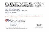 reeves Atalogue And Trade Price List 2018 · CATALOGUE AND TRADE PRICE LIST 2018 March 2018 Including Haldanes Bond, Cooperage, and Distillery Tools and Equipment Stevenson Reeves
