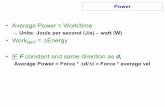 Average Power = Work/time - USPluisdias/Teaching/chapter7_Phys201_Summer07.pdf · Power • Average Power = Work/time – Units: Joule per second (J/s) – watt (W) •Work NET =