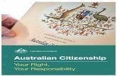 Australian Citizenship - your right, your responsibility · Your Right, Your Responsibility ... • equal rights before the law and equality of ... Introduction of the Pledge of Commitment
