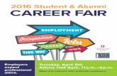2016 Student & Alumni CAREER FAIR - newark.osu.edu · 2016 Student & Alumni CAREER FAIR Employers ... Internship or Co-Op ccmh.com Dawson Accounting; ... 2016 Career Fair ...