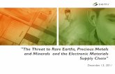 Karen Savala President SEMI Americas - TECHCET · Overview of Rare Earths, ... Significant Market Capture of Materials Business by ... Rare Earths 99 2.0 134,000 0.9