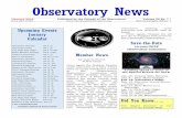 Observatory News jan18.pdf · Observatory News January 2018 Published by the Friends of the Observatory Volume 29 No. 1 513-321-5186 ... Universe if the Cosmic Web. 2