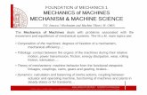 FOUNDATION of MECHANICS 1 MECHANICS of MACHINES MECHANISM ... · FOUNDATION of MECHANICS 1 MECHANICS of MACHINES MECHANISM & MACHINE SCIENCE The Mechanics of Machines deals with problems