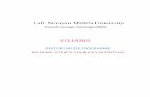 Lalit Narayan Mithila University - lnmuacin.inlnmuacin.in/studentnotice/syllabus/Home-Science.pdf · by Lalit Narayan Mithila University, ... d. Punctuality and ... Basic Principles