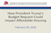 How President Trump's Budget Request Could Impact ...nlihc.org/sites/default/files/CHCDF_FY19-Trump-budget-webinar... · Budget Request Could Impact Affordable Housing February 20,