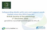 Safeguarding Adults with care and support needs Update ... · Safeguarding Adults with care and support needs ... knowledge of how to report safeguarding ... TELEPHONE SAFEGUARDING