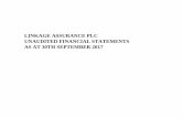 LINKAGE ASSURANCE PLC UNAUDITED FINANCIAL …€¦ · LINKAGE ASSURANCE PLC Major Statement Of Financial Position Items 30TH SEPTEMBER 31ST DECEMBER 2017 2016 N'000 …