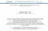 Installation, Operating and Maintenance Instructions for ... · Installation, Operating and Maintenance Instructions 1/16 ... Installation, Operating and Maintenance Instructions