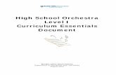 High School Orchestra Level I Curriculum Essentials Document · High School Orchestra . Level I . Curriculum Essentials . Document. Boulder Valley School District . Department of