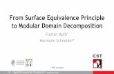 From Surface Equivalence Principle to Modular Domain ...dd23.kaist.ac.kr/slides/Florian_Muth.pdf · CST – COMPUTER ... From Surface Equivalence Principle to Modular Domain Decomposition