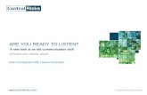 ARE YOU READY TO LISTEN? - Mediators' Institute of Ireland Version - Are You... · ARE YOU READY TO LISTEN? A new look at an old communication skill Sean Cunningham OBE ... Peter