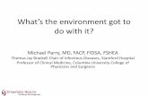 What’s the environment got to do with it? · What’s the environment got to do with it? Michael Parry, MD ... Bundle implementation ... transmission of microbial pathogens and