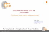 Recruiting for Clinical Trials via Social Media - fdanews.com · Recruiting for Clinical Trials via Social Media ... Advertising on Social Media Social Media Pros: ... • Idea sharing