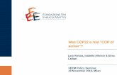 Was COP22 a real COP of action? - ICCG · 29 November 2016, Milan Lara Aleluia, Isabella Alloisio & Elisa Calliari Was COP22 a real "COP of action"? Agenda ... (GCF) and the Global