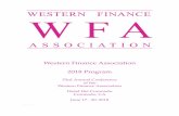 Western Finance Association 2018 Program · Sunday, June 17, 2018, 4:00 pm ... Andrew Karolyi, Cornell University ... 1991–92 Stephen Brown New York University