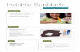 Invisible Sunblock - NISE Network · Invisible Sunblock Black construction paper ... The nanoparticles in sunblock are invisible to the human eye because they’re ... This project