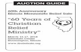 “60 Years of Christian Ministry” - ilreliefsale.orgilreliefsale.org/img/auction/2018-auction-guide.pdfArts & Handicrafts MCC Display ... 712 Marble Chase Game 7:30 P.M. ... 1153