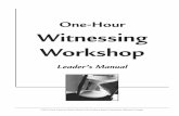 One-Hour Witnessing Workshop - Oklahoma Church …€¦ ·  · 2013-01-303 Introduction One-Hour Witnessing Workshop Purpose of the One-Hour Witnessing Workshop T he purpose of this